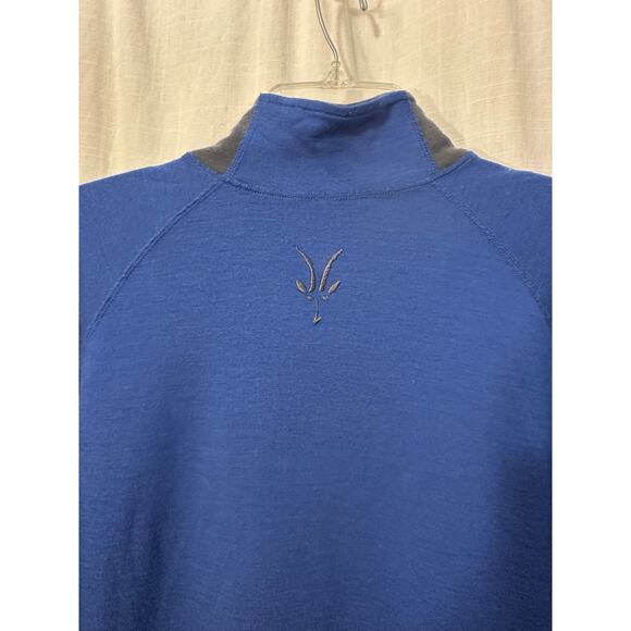 Ibex Men's Full Zip Rambouillet Wool Sweater Full Zip Jacket Blue XL - Picture 6 of 12